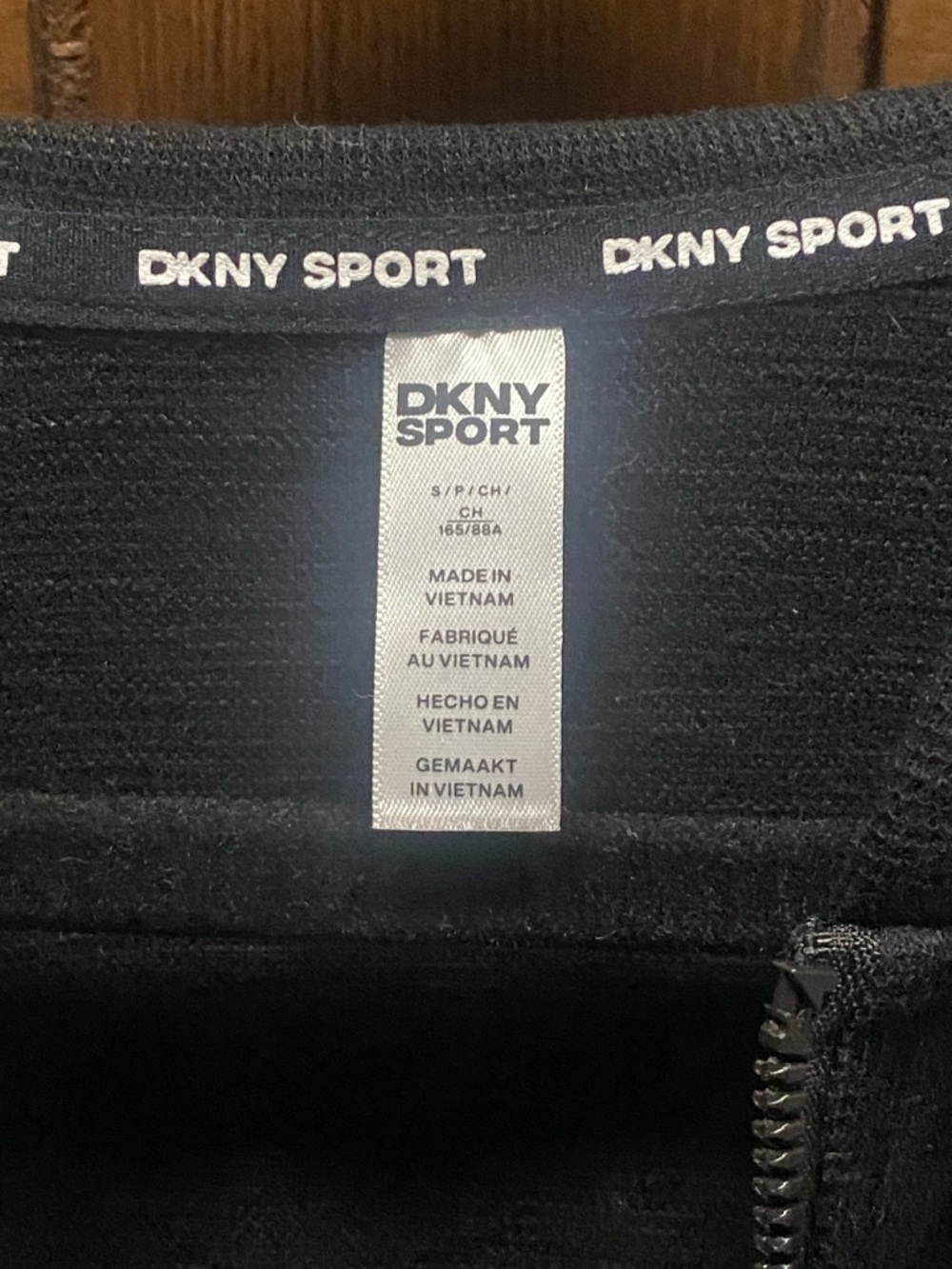DKNY Black Zip-Front Hooded Sweatshirt - Picture 2 of 5